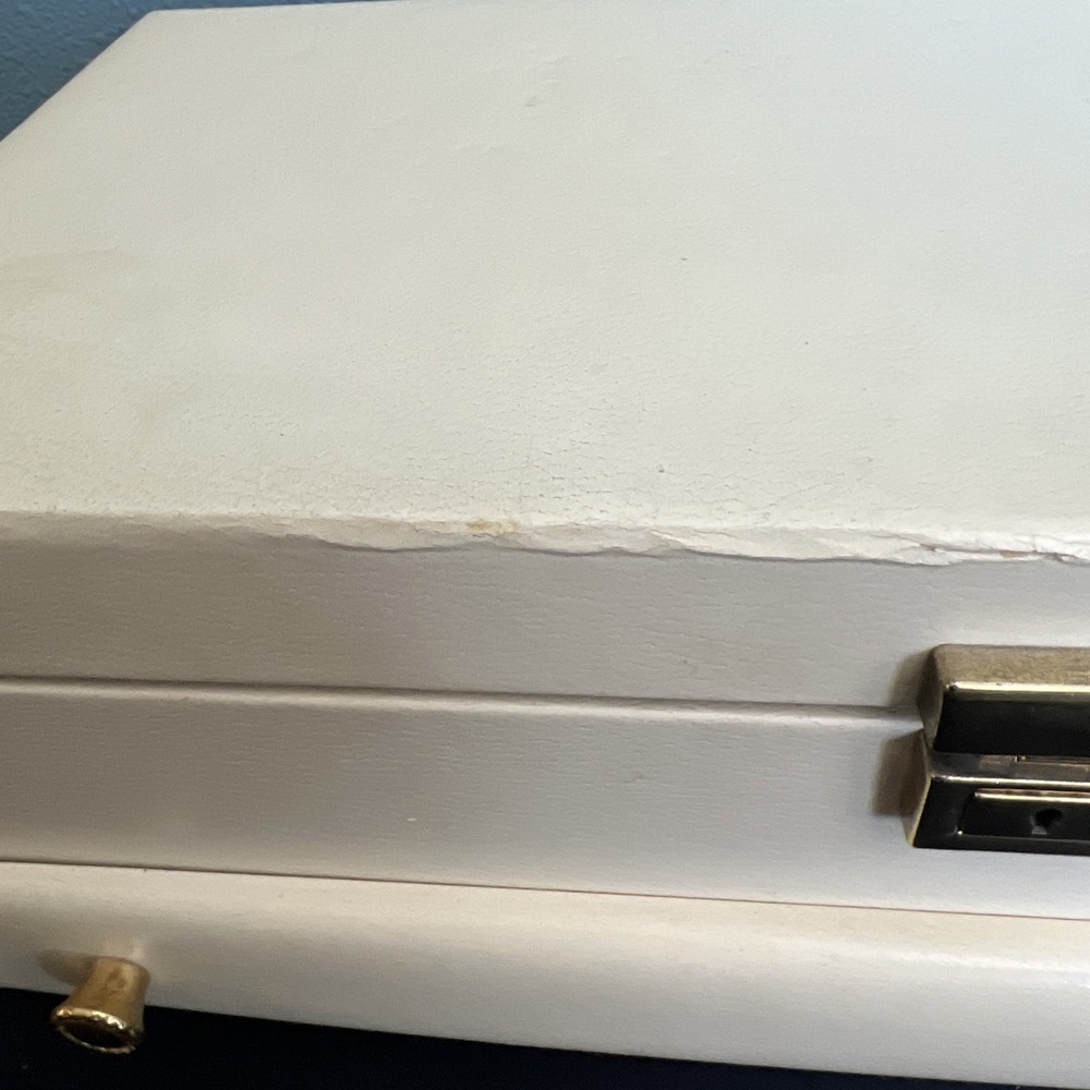 Vtg Large Lady Buxton Jewelry Box Multi Drawers Mid Century Modern Blue Velvet - Picture 13 of 16